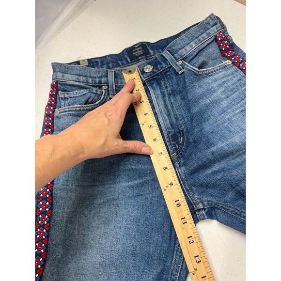 Citizens Of Humanity Womens Demy Crop Flare Jeans Sz 25 Tangier Side Embroidered - Picture 9 of 16